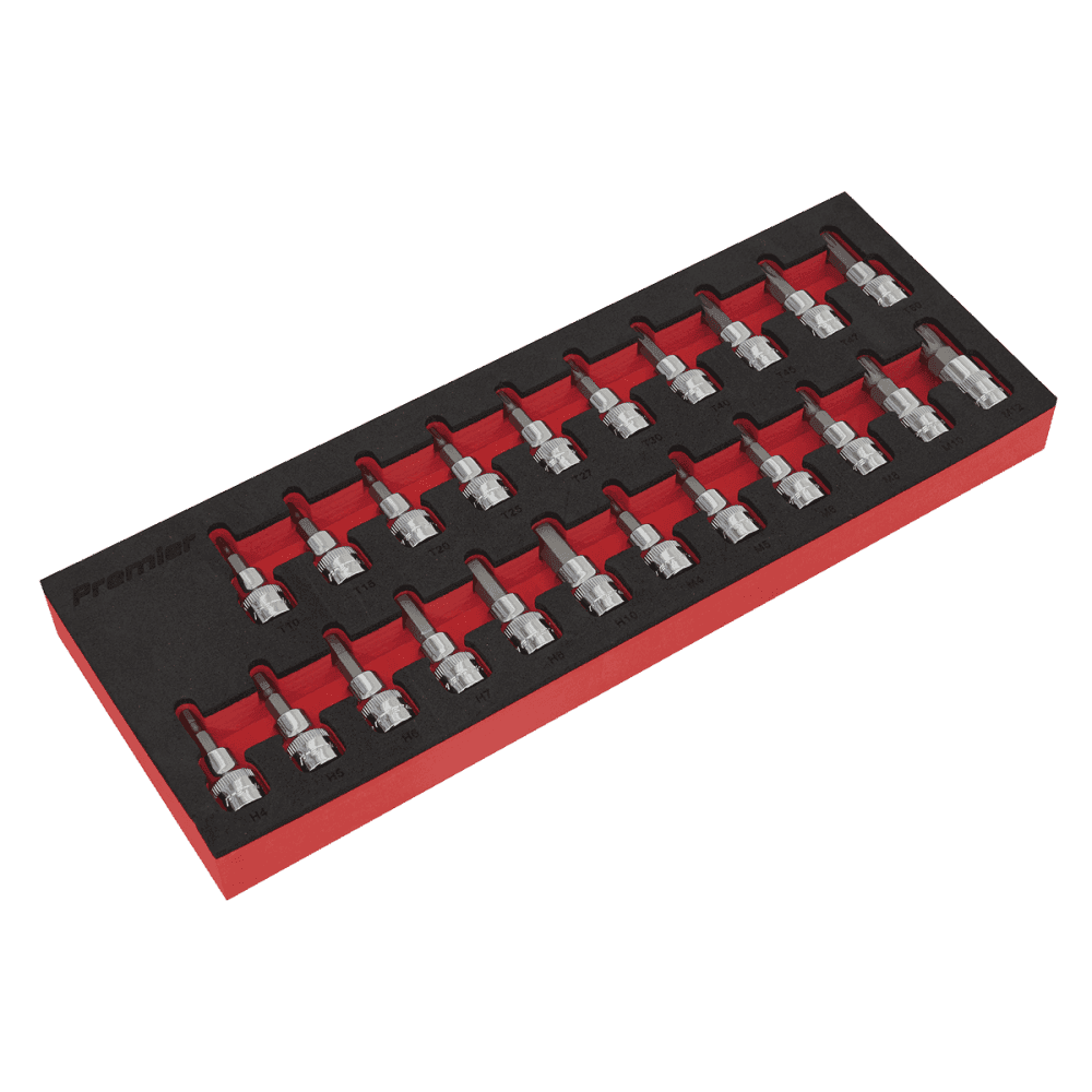 Sealey TRX-Star*/Hex/Spline Socket Bit Set 22pc 3/8"Sq Drive Model No.-AK6243