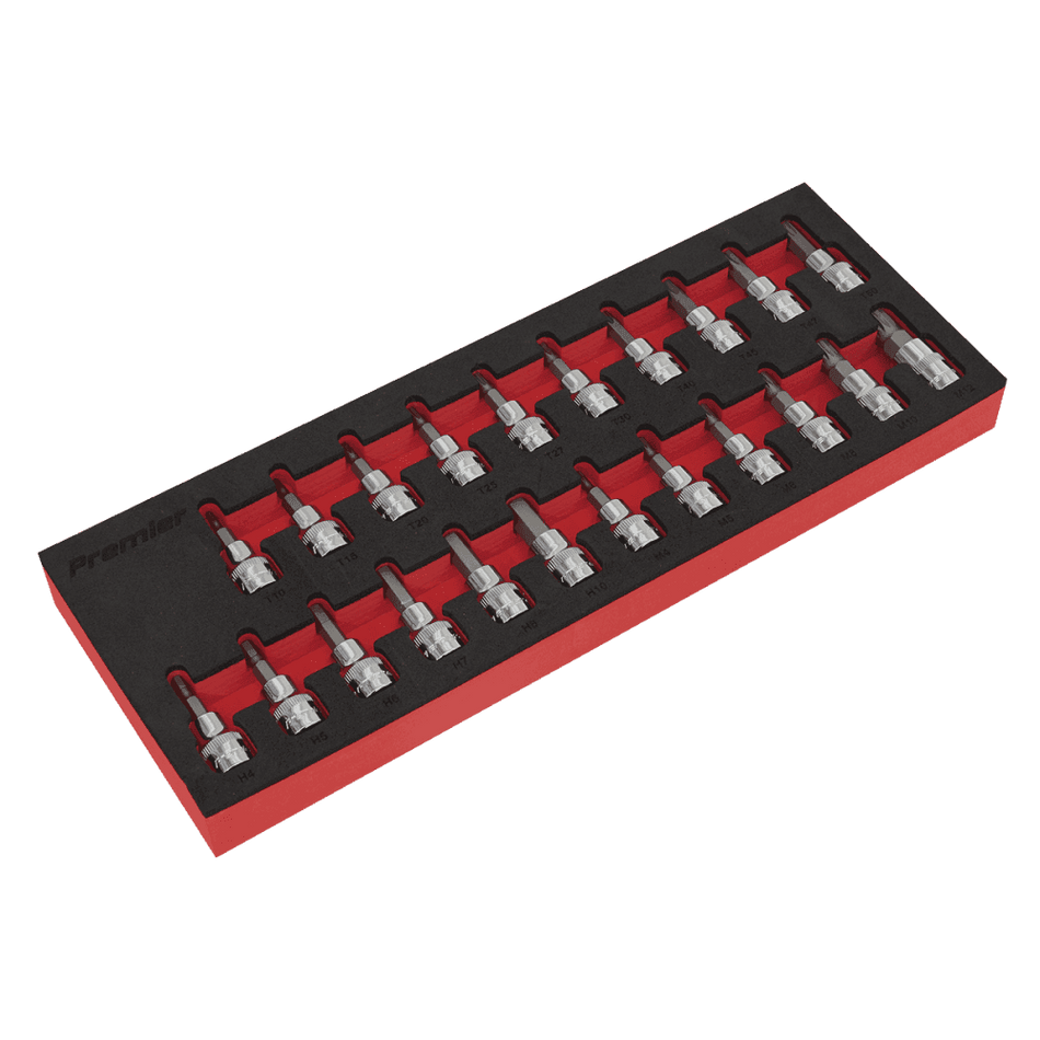 Sealey TRX-Star*/Hex/Spline Socket Bit Set 22pc 3/8"Sq Drive Model No.-AK6243