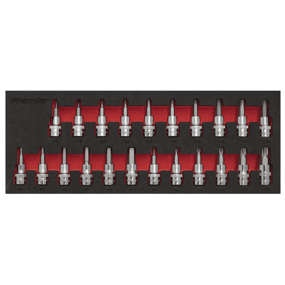 Sealey TRX-Star*/Hex/Spline Socket Bit Set 22pc 3/8"Sq Drive Model No.-AK6243