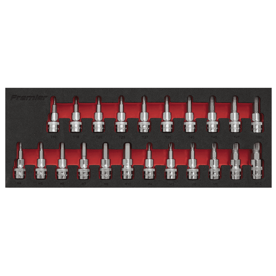 Sealey TRX-Star*/Hex/Spline Socket Bit Set 22pc 3/8"Sq Drive Model No.-AK6243
