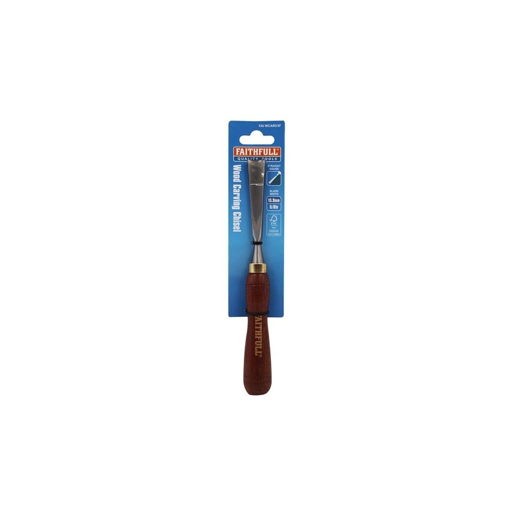 Faithfull Straight Gouge Carving Chisel 5/8in - FSC 100%-FAIWCARV3F