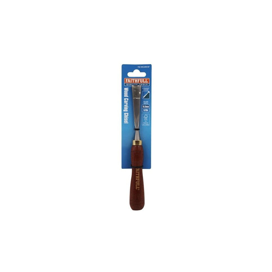 Faithfull Straight Gouge Carving Chisel 5/8in - FSC 100%-FAIWCARV3F