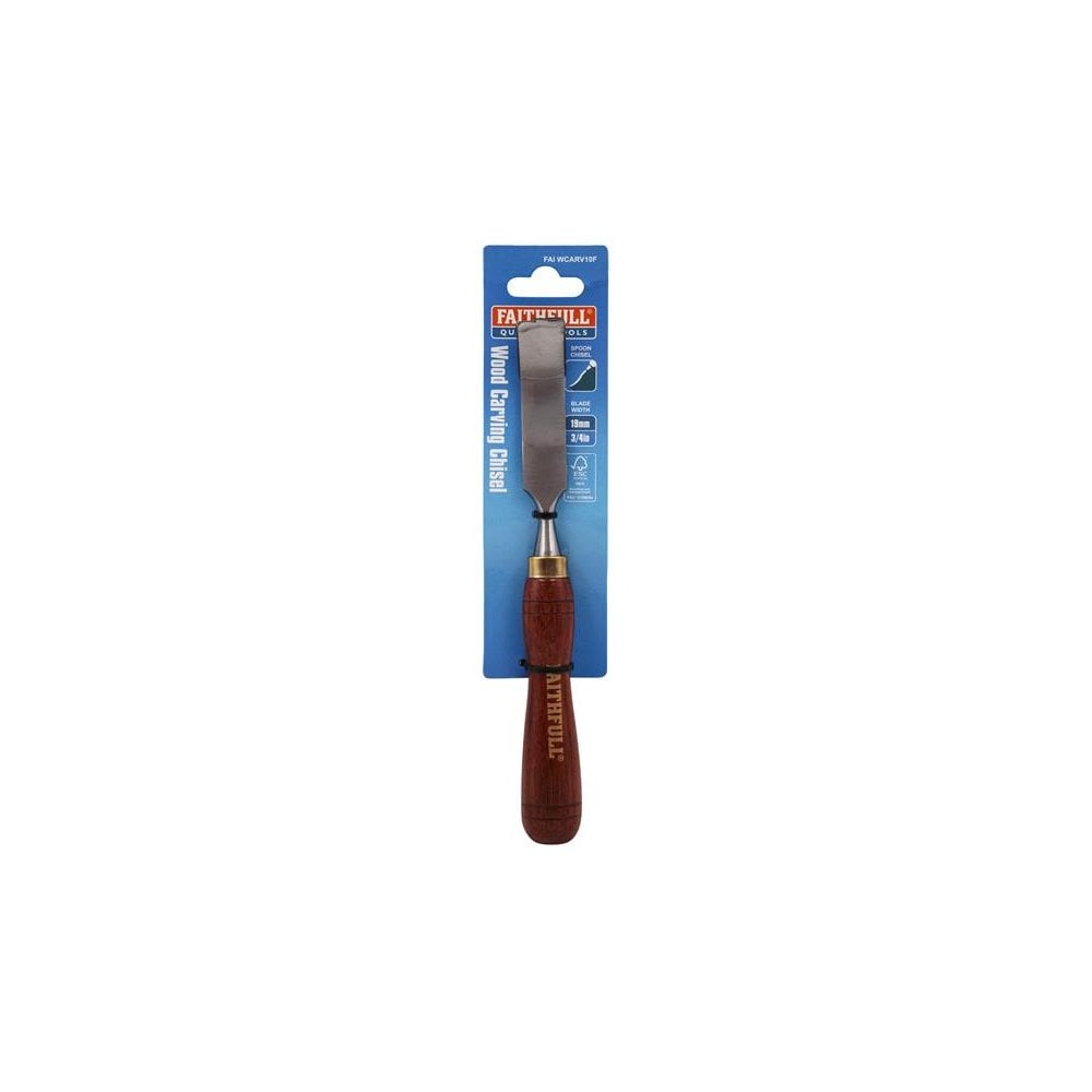 Faithfull FSC Spoon Chisel Carving Chisel 19mm (3/4in)-FAIWCARV10F