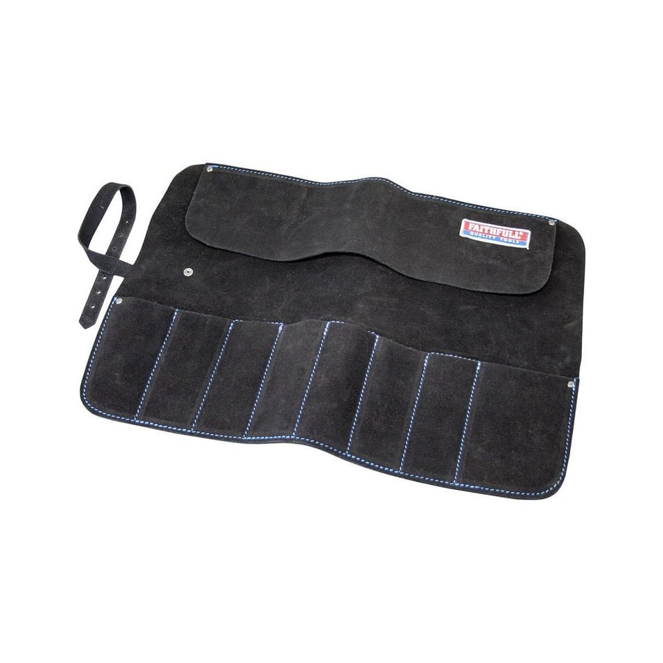 Faithfull 8 Pocket Leather Chisel Roll-FAILCR8B