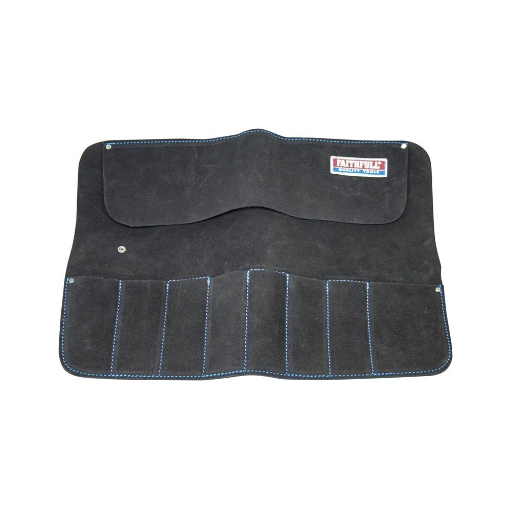 Faithfull 8 Pocket Leather Chisel Roll-FAILCR8B