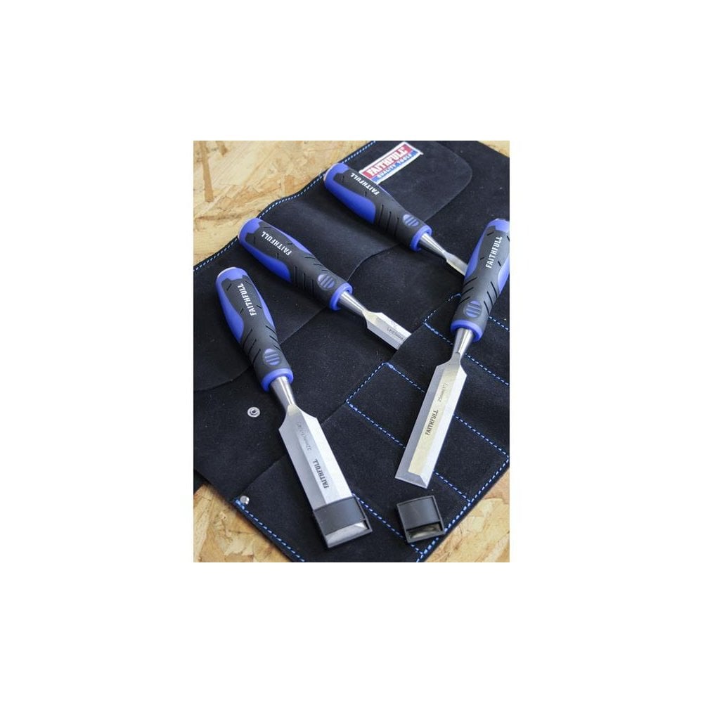 Faithfull 8 Pocket Leather Chisel Roll-FAILCR8B