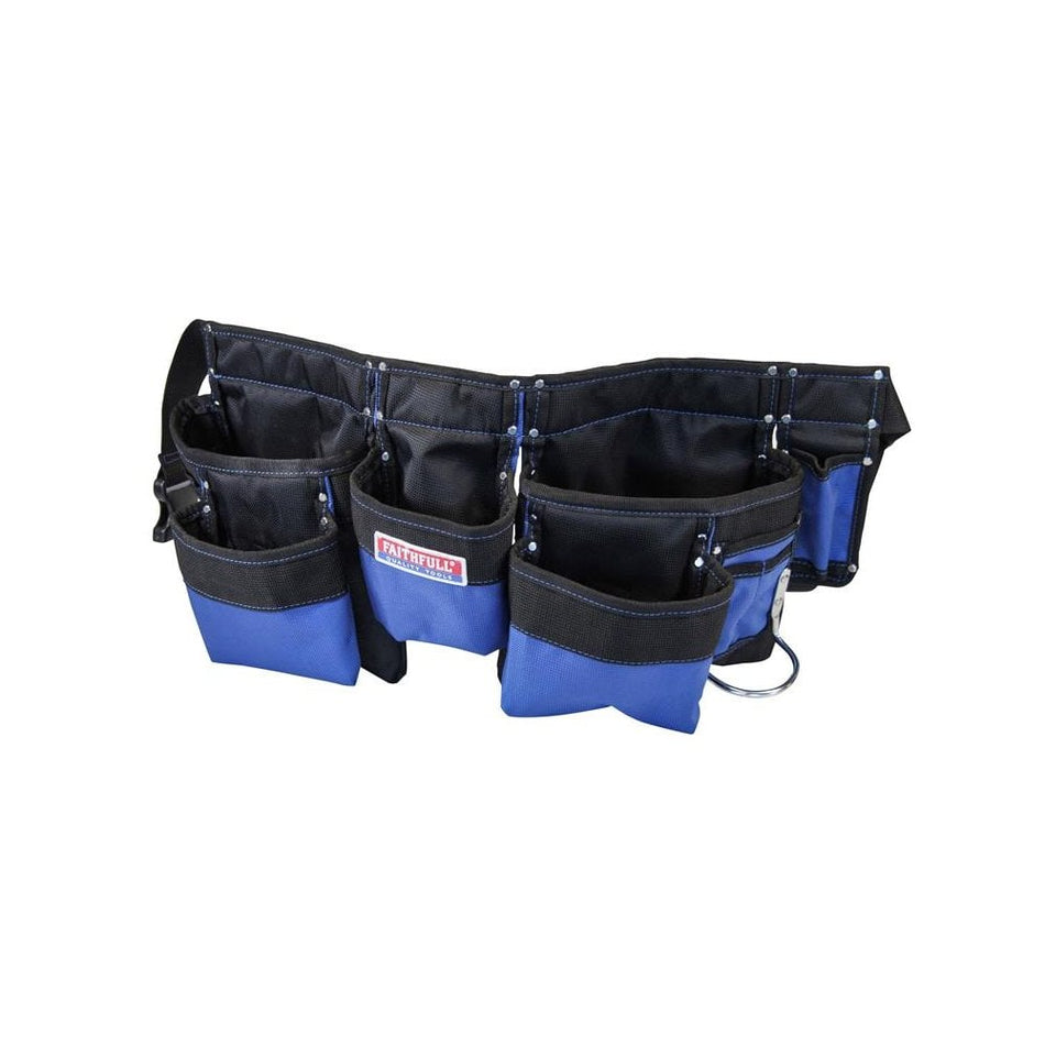 Faithfull Double Tool & Nail Pouch 2100D Nylon-FAIDTNPN