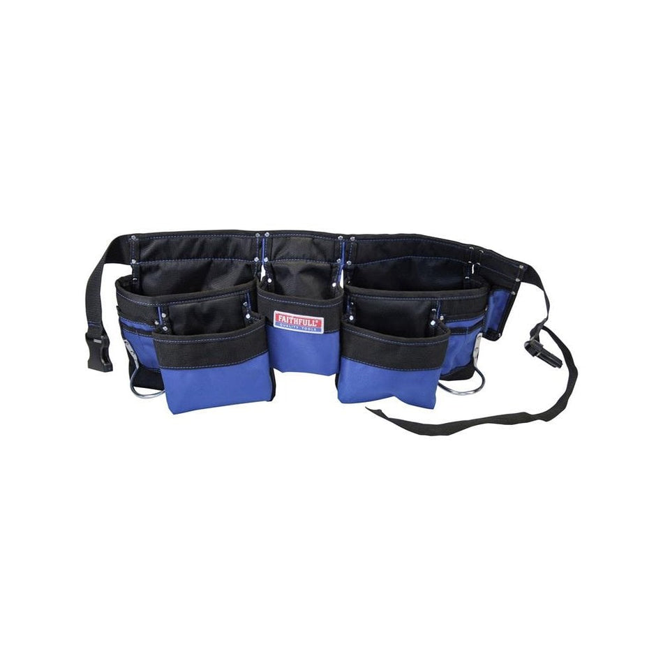 Faithfull Double Tool & Nail Pouch 2100D Nylon-FAIDTNPN
