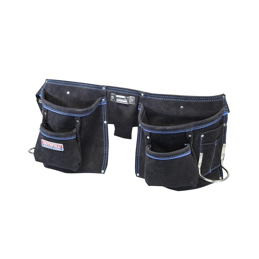 Faithfull Double Tool & Nail Pouch-FAIDTNP3B