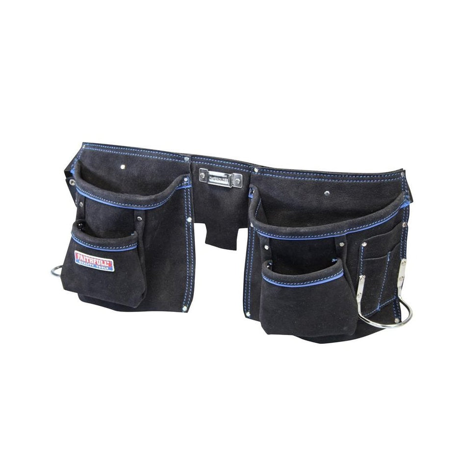Faithfull Double Tool & Nail Pouch-FAIDTNP3B