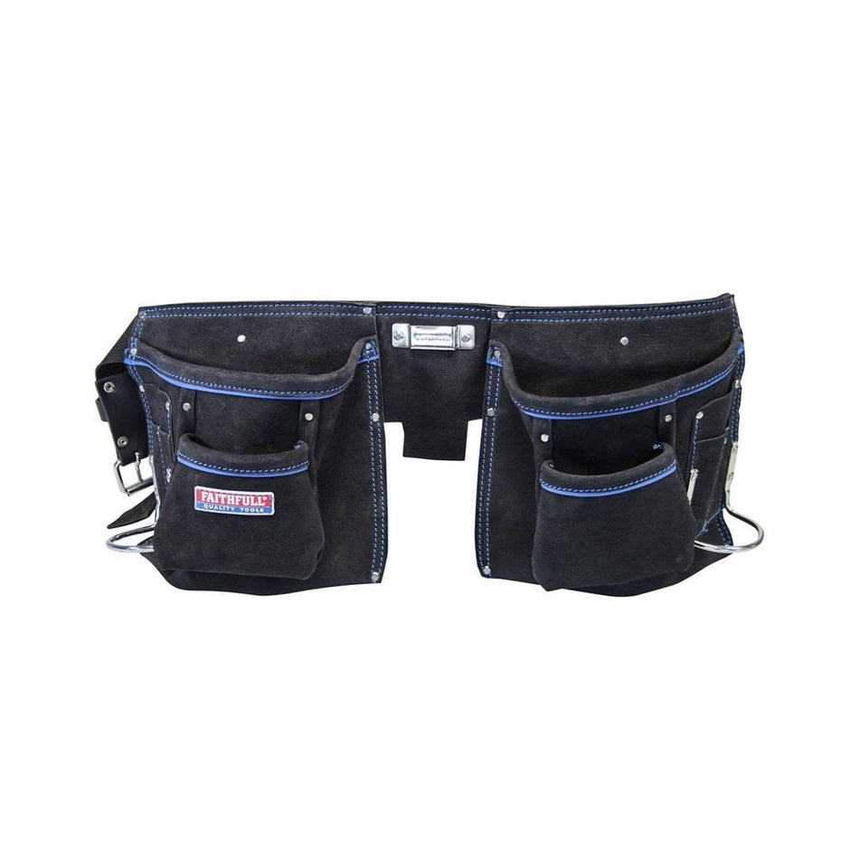 Faithfull Double Tool & Nail Pouch-FAIDTNP3B