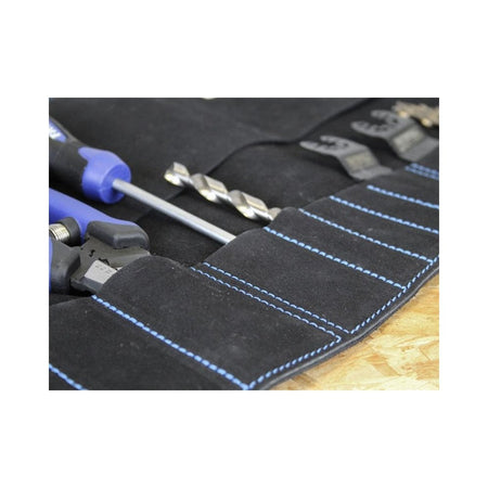 Faithfull 10 Pocket Leather Tool Roll-FAILTR10B