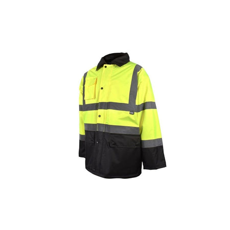 Scan Hi-Vis Yellow/Black Motorway Jacket - XXL (52in)-SCAHVMJXXLYB