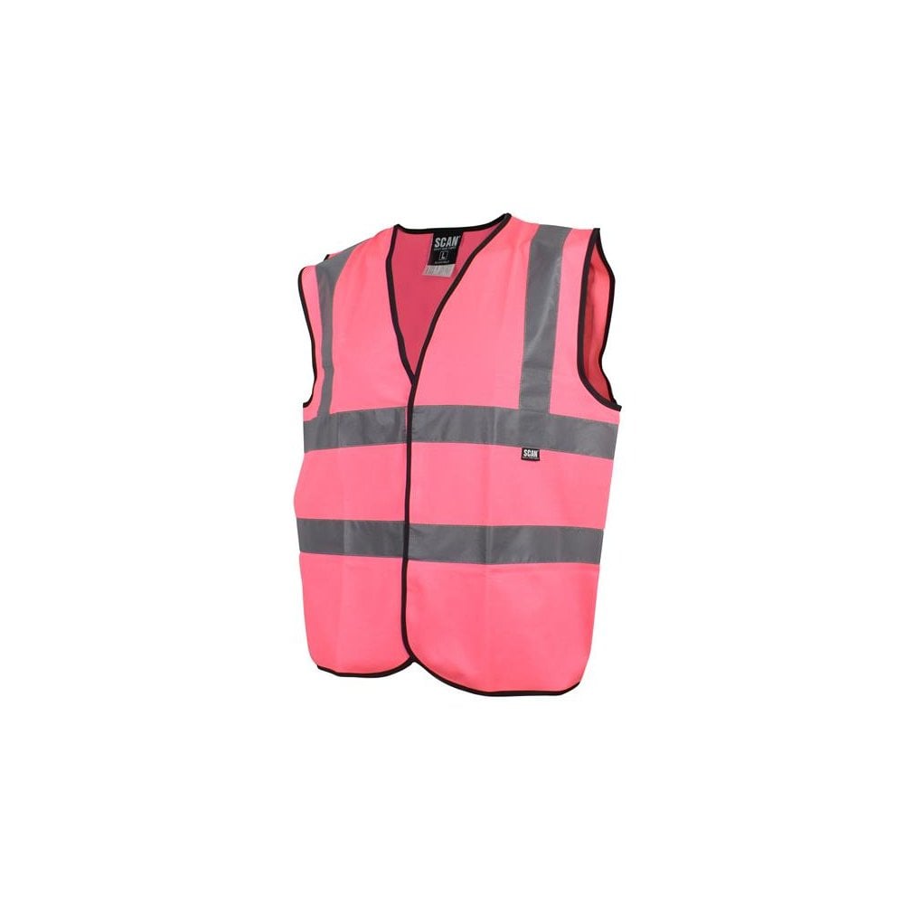 Scan Hi-Vis Waistcoat Pink - L (44in)-SCAHVWLP