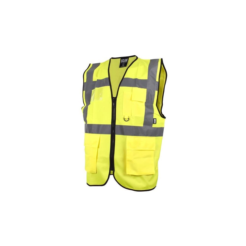 Scan Hi-Vis Utility Yellow Waistcoat - M (41in)-SCAHVUWM