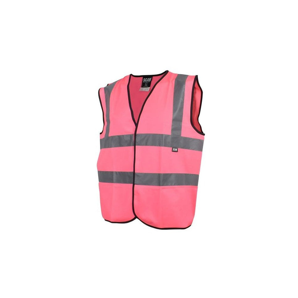 Scan Hi-Vis Waistcoat Pink - M (41in)-SCAHVWMP