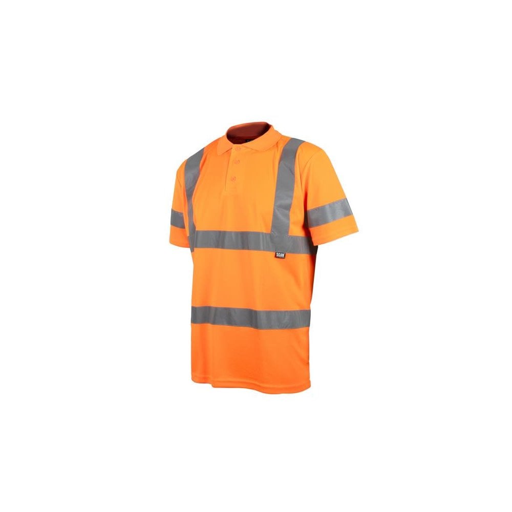 Scan Hi-Vis Polo Shirt Orange - XL (46in)-SCAHVPSXLO