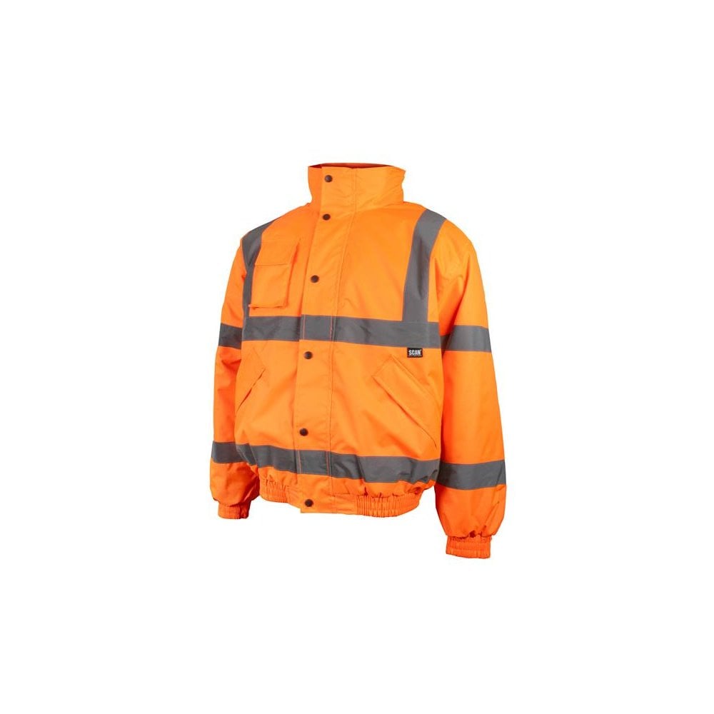 Scan Hi-Vis Bomber Jacket Orange - L (44in)-SCAHVBJLO