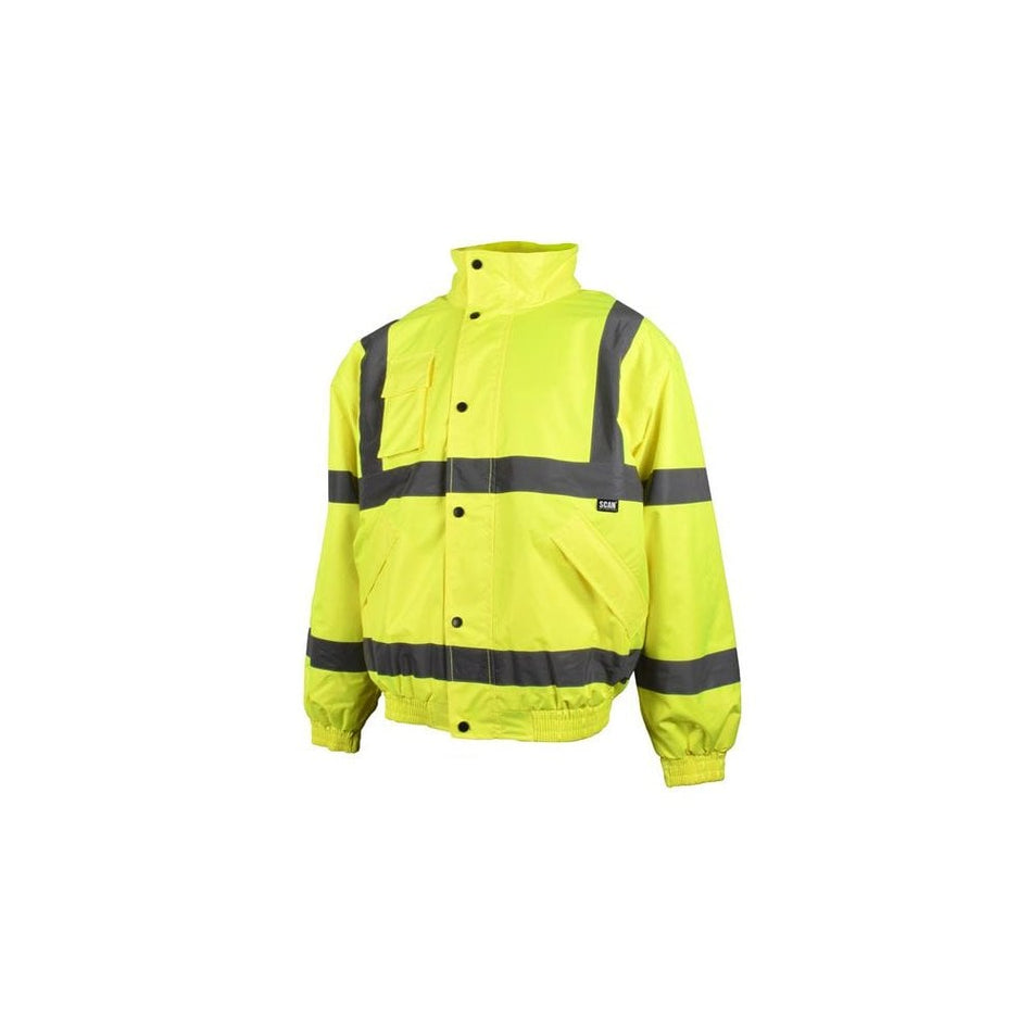 Scan Hi-Vis Yellow Bomber Jacket - L (44in)-SCAHVBJL