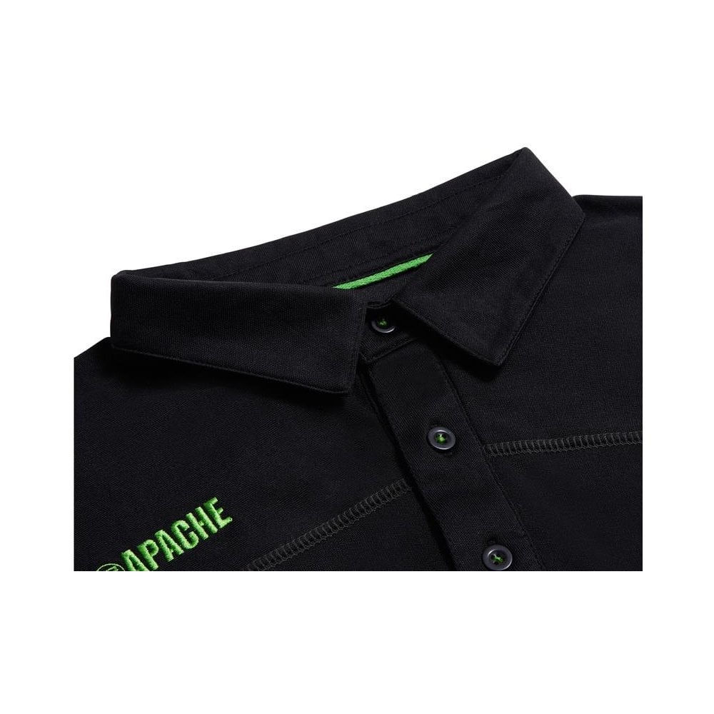 Apache Langley Black Performance Polo Shirt - L (41/43in)-APALANGL