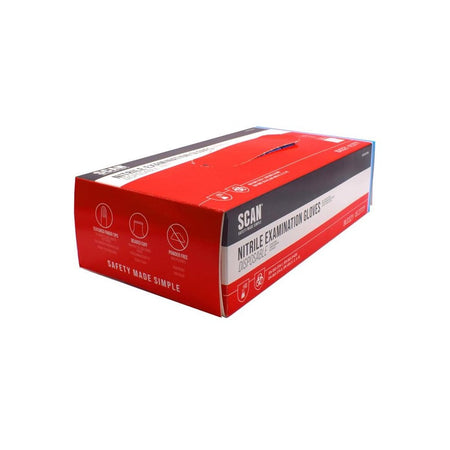 Scan Blue Nitrile Disposable Gloves Medium (Box of 100)-SCAGLODNM