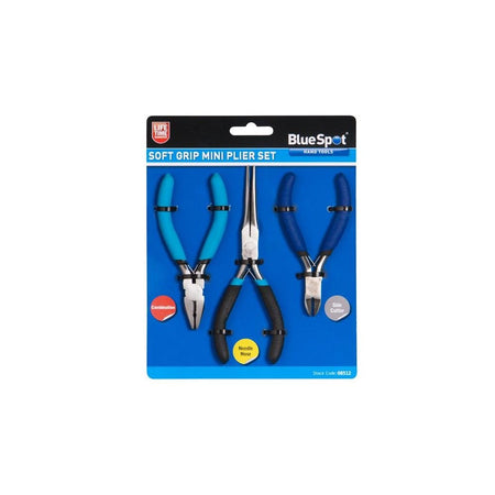 BlueSpot Tools Soft Grip Mini Plier Set, 3 Piece-B/S8512
