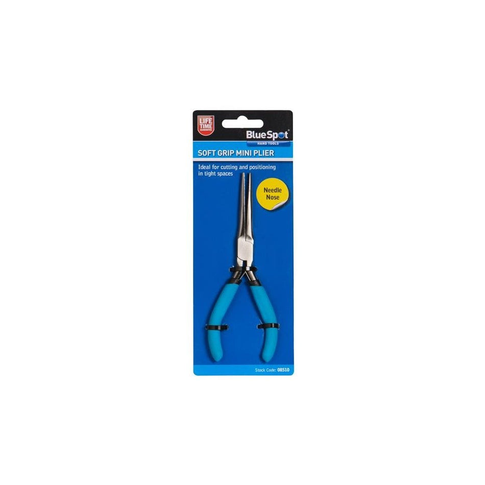 BlueSpot Tools Soft Grip Mini Needle Nose Pliers-B/S8510