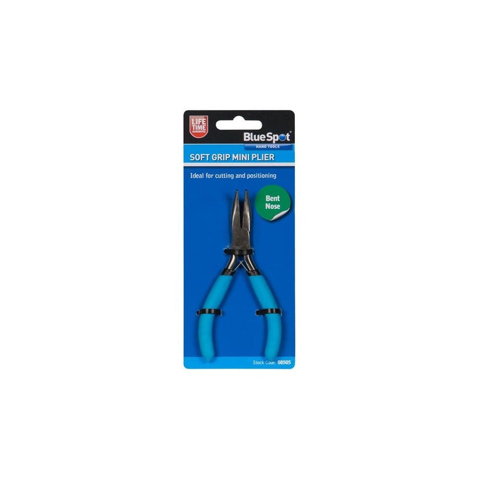 BlueSpot Tools Soft Grip Mini Bent Nose Pliers-B/S8505