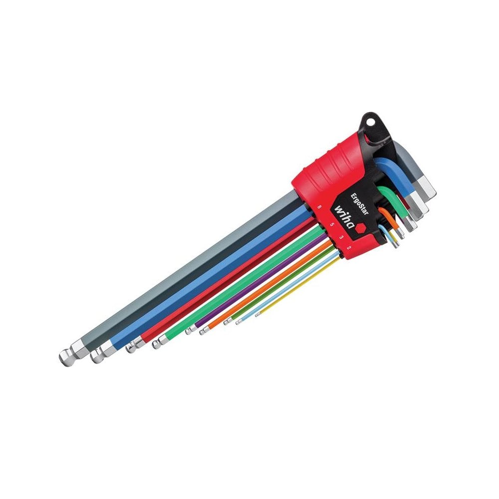 Wiha ErgoStar Colour Hex Ball End L-key Set, 9 Piece-WHA43849