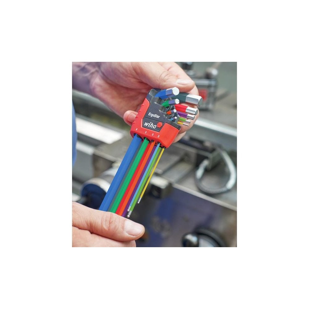 Wiha ErgoStar Colour Hex Ball End L-key Set, 9 Piece-WHA43849