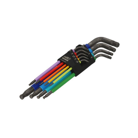 Bahco C1997LM/9P Metric Long Ball End Coloured Hex L-Key Set, 9 Piece-BAHC1997LM9P