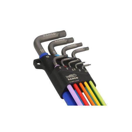 Bahco C1997LM/9P Metric Long Ball End Coloured Hex L-Key Set, 9 Piece-BAHC1997LM9P