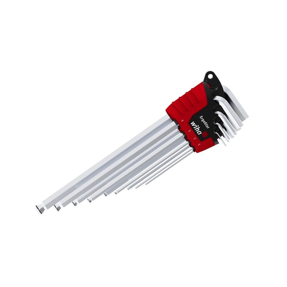 Wiha ErgoStar MagicRing® Hex Ball End L-key Set, 9 Piece-WHA43851