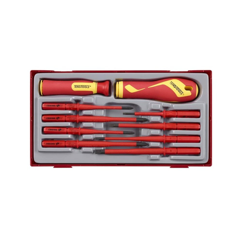 Teng Insulated Interchangeable Blade Screwdriver Set, 10 Piece-TENTTV710N