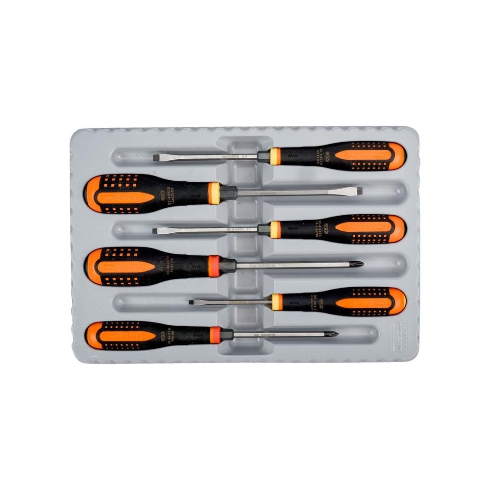Bahco BE-9881TB ERGO™ Through Blade Screwdriver Set, 6 Piece-BAH9881TB