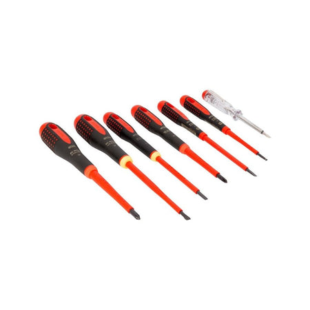 Bahco BE-9887S ERGO™ VDE Insulated Screwdriver Set, 7 Piece-BAH9887S