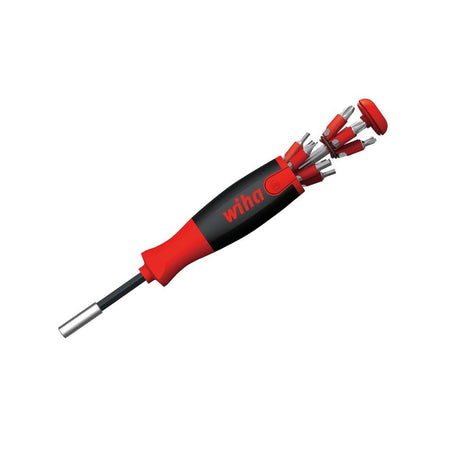 Wiha LiftUp 25 Magnetic Screwdriver with Bit Magazine (SL, PH, PZ, TX, Hex)-WHA38606