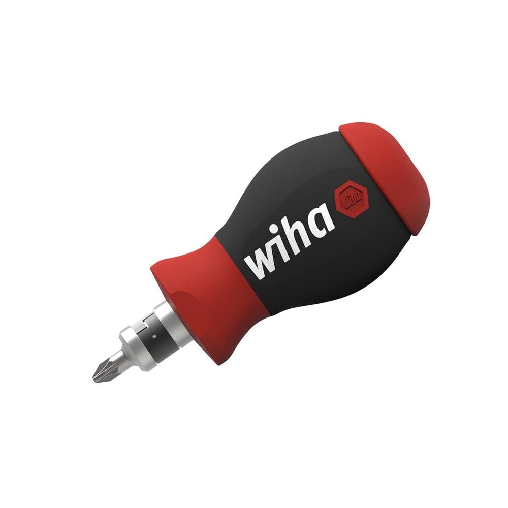 Wiha Magnetic SoftFinish® Stubby Screwdriver with Bit Magazine-WHA43613