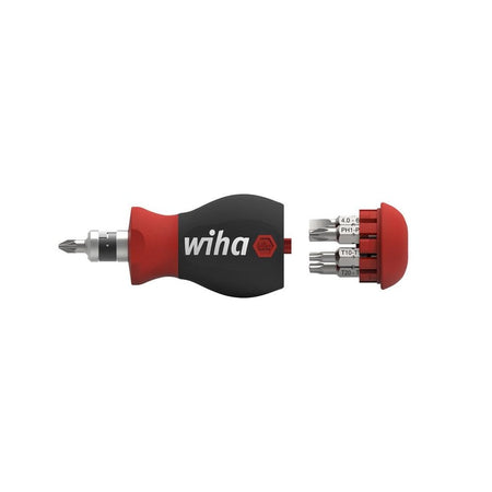 Wiha Magnetic SoftFinish® Stubby Screwdriver with Bit Magazine-WHA43613