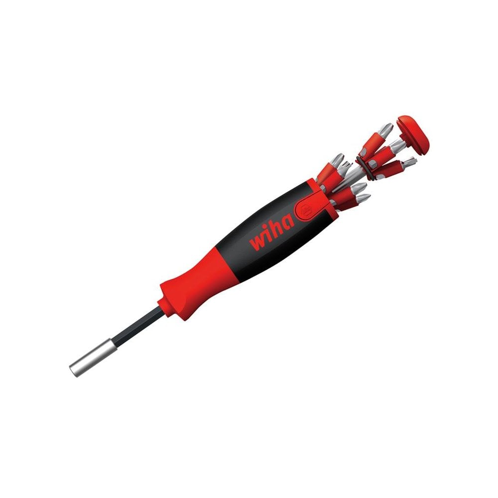 Wiha LiftUp 25 Magnetic Screwdriver with Bit Magazine (SL, PH, PZ, TX)-WHA38605
