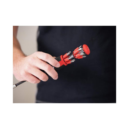 Wiha LiftUp 25 Magnetic Screwdriver with Bit Magazine (SL, PH, PZ, TX)-WHA38605