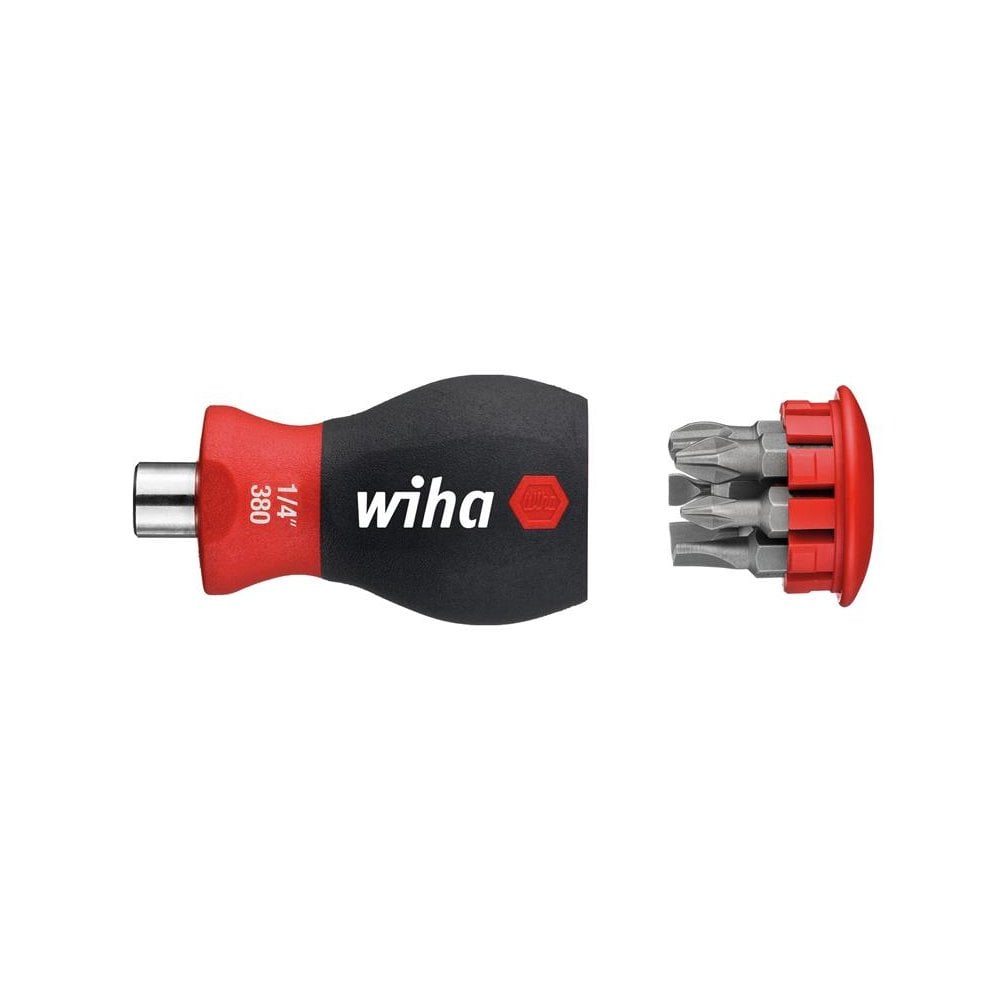Wiha Magnetic SoftFinish® Stubby Screwdriver with Bit Magazine (SL, PH)-WHA33738