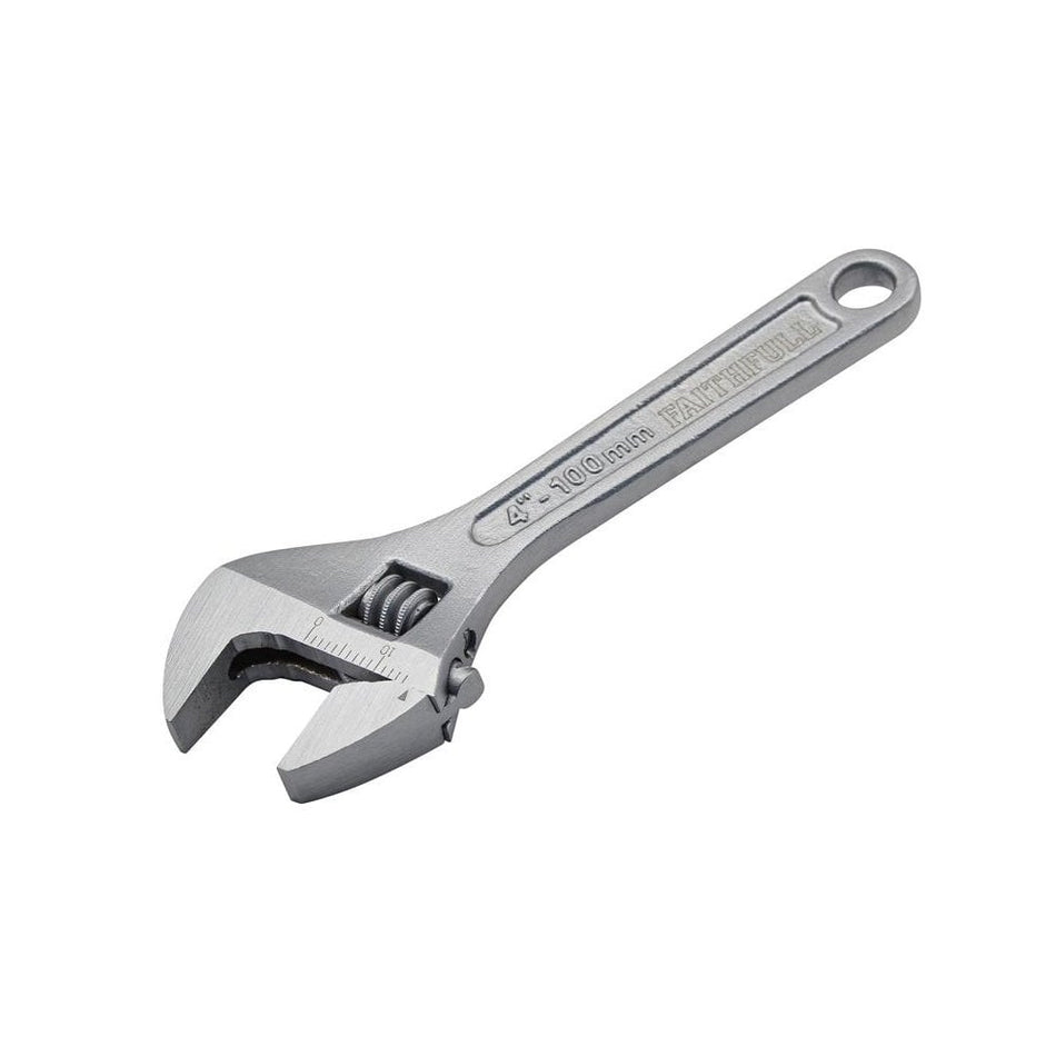 Faithfull Chrome Adjustable Spanner 100mm (4in)-FAIAS100MC