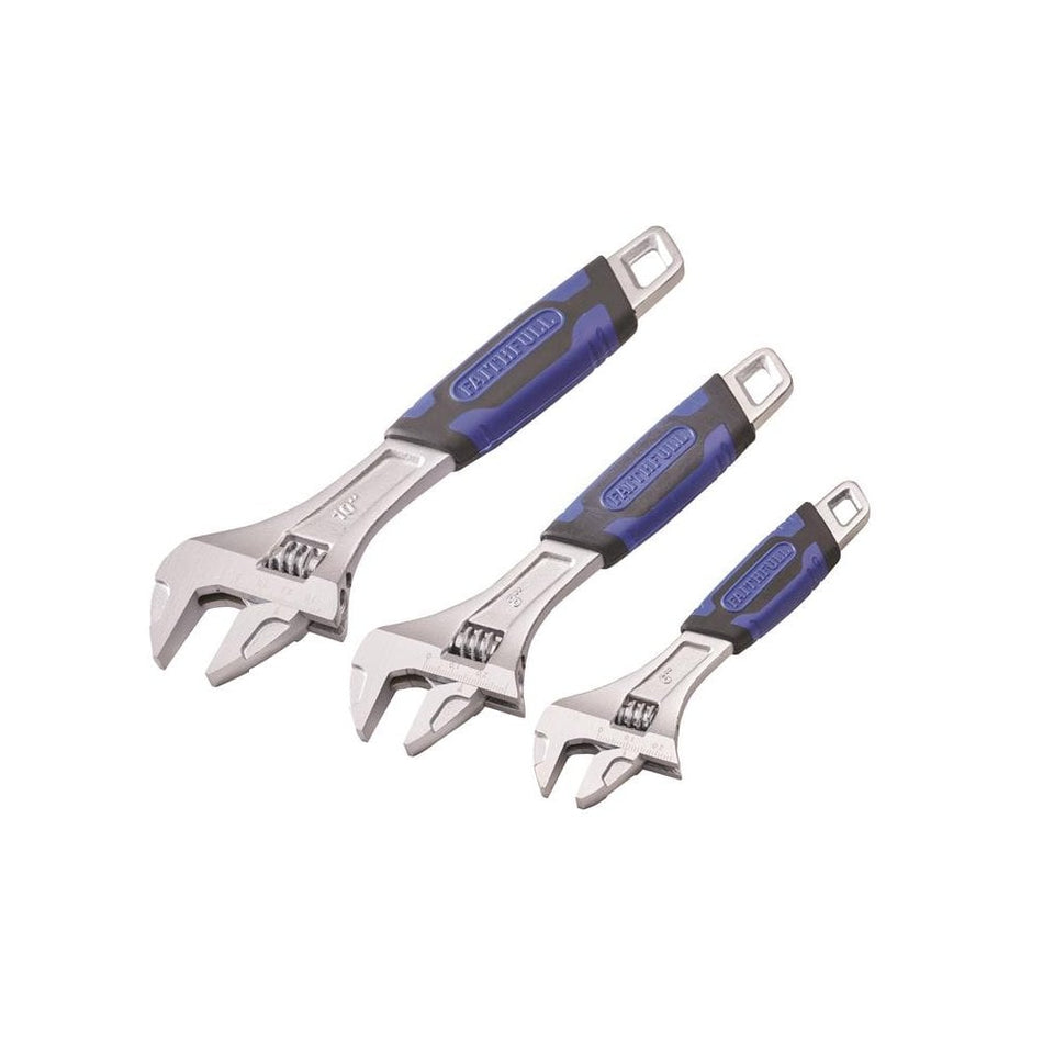 Faithfull Adjustable Spanner Set, 3 Piece-FAIAS3PCA