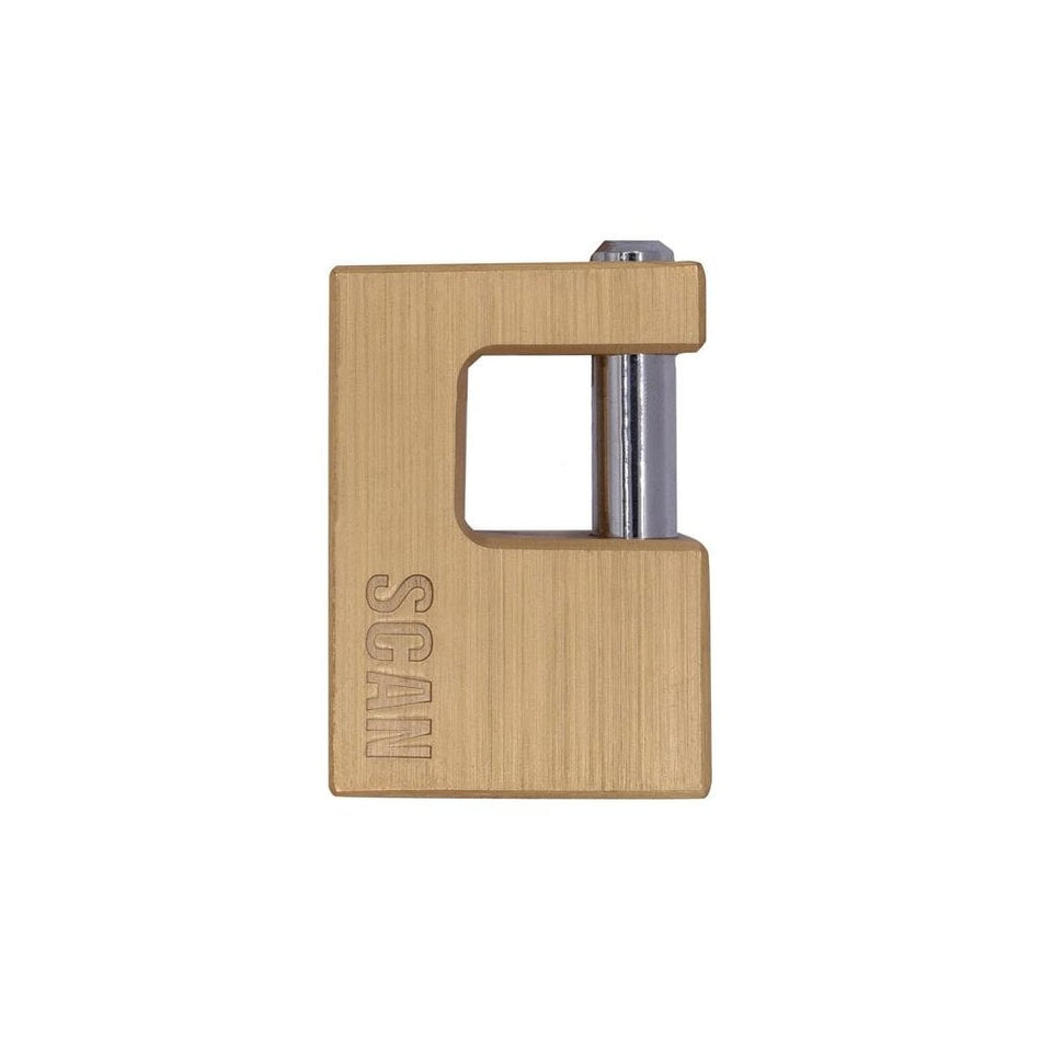 Scan Brass Shutter Padlock 60mm-SCAPLB60SHUT
