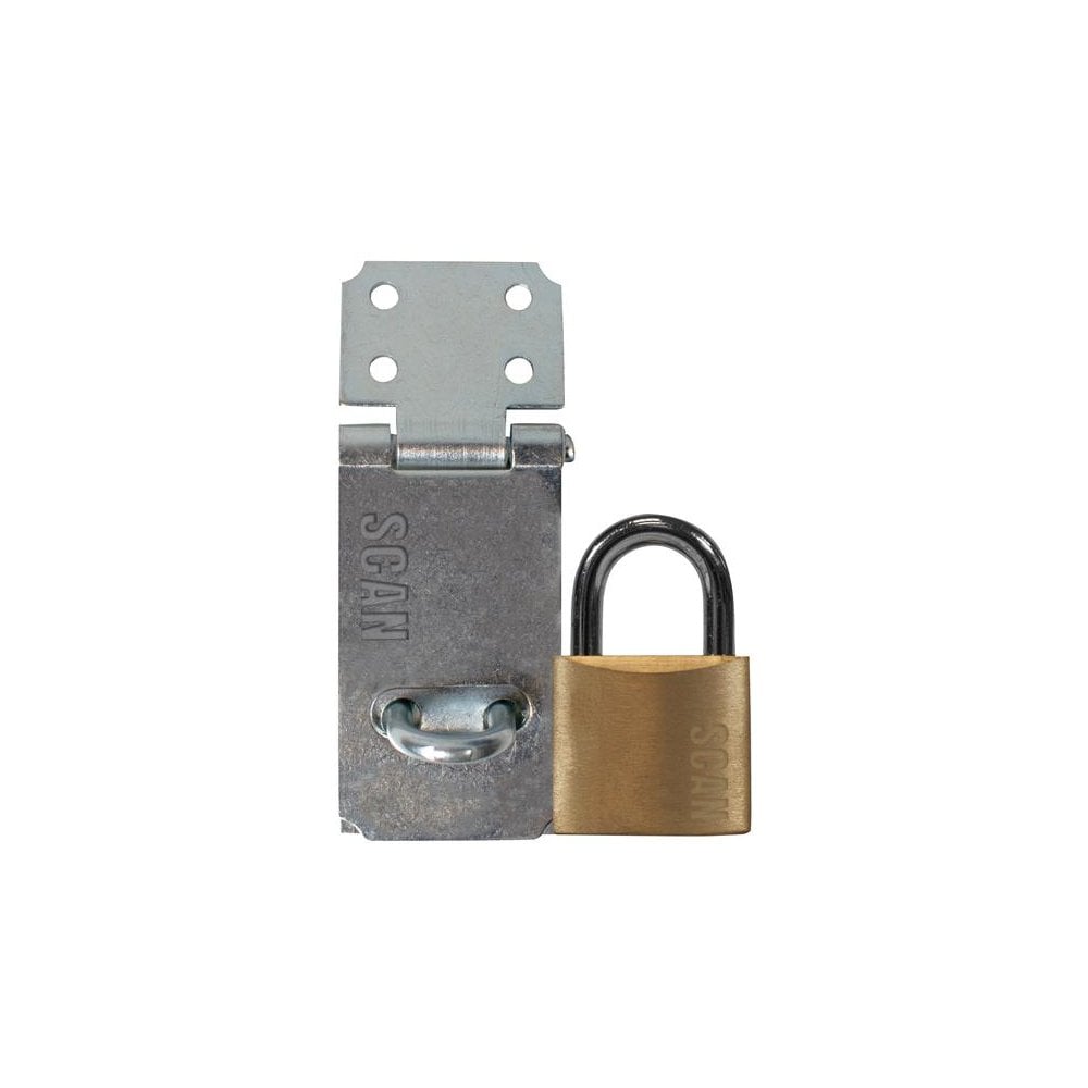 Scan Hasp and Staple 64mm + 40mm Padlock-SCAPHSGP64