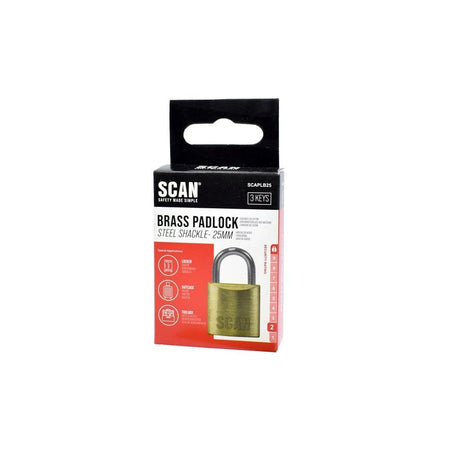 Scan Brass Padlock 25mm-SCAPLB25