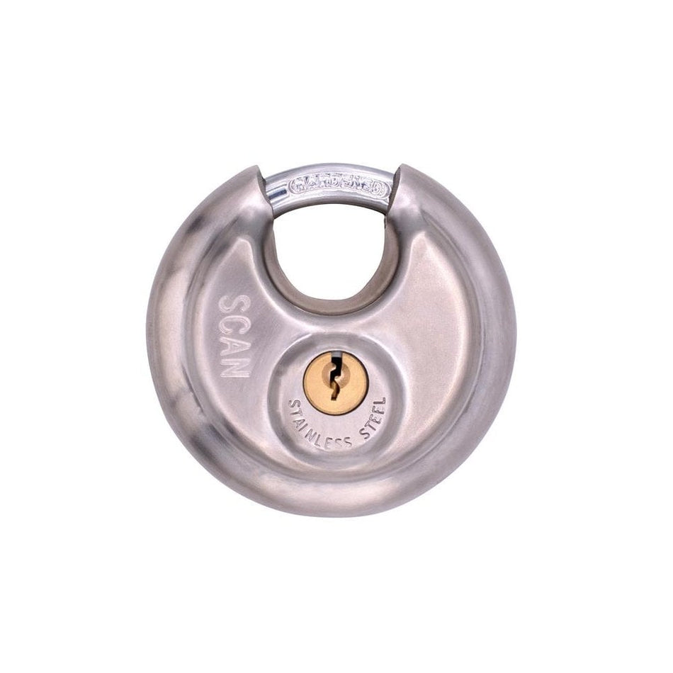 Scan Stainless Steel Disk Type Padlock 80mm-SCAPLSS80DIS