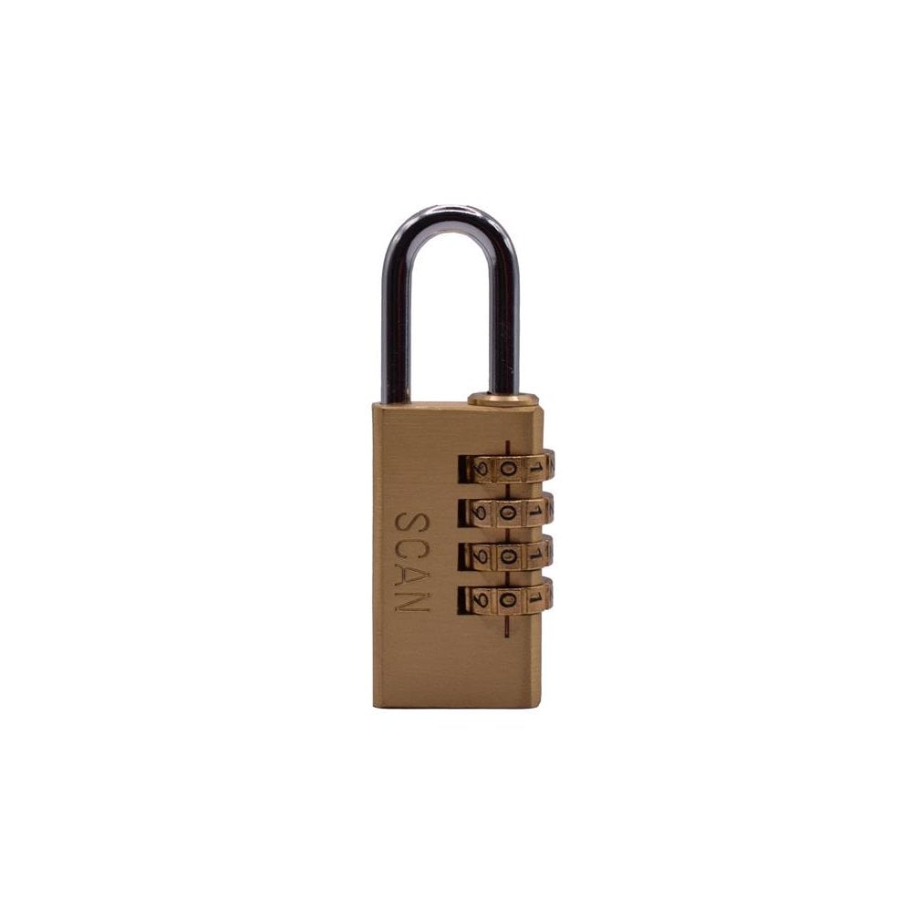 Scan Brass Combination Padlock 28mm-SCAPLB28COM