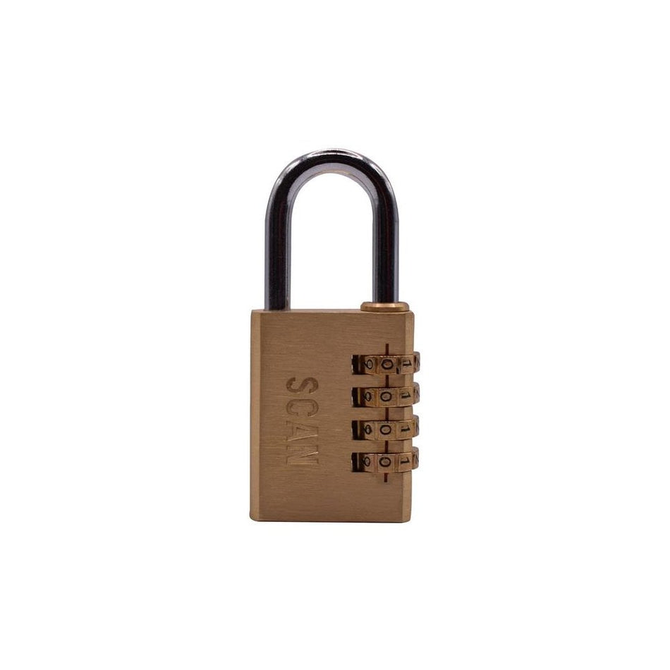 Scan Brass Combination Padlock 38mm-SCAPLB38COM